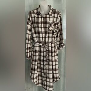 Madison & Hudson Plaid Flannel Shirt Dress
